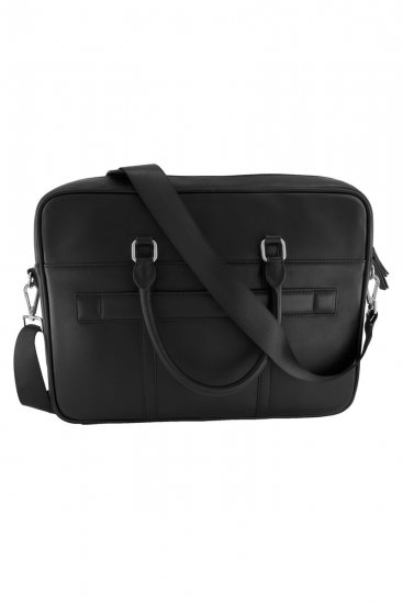 JP1880 838828 Laptoptas van leer Zwart - Tassen - 