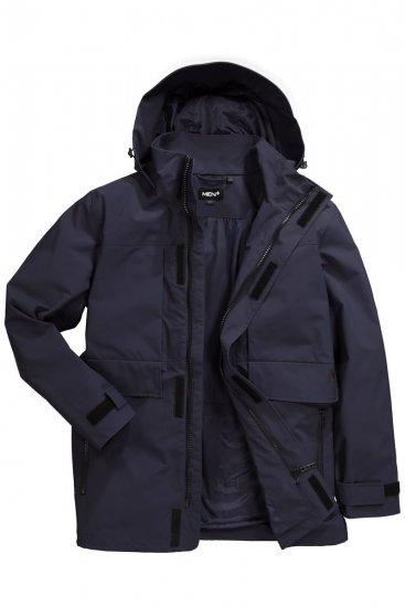 Men+ 215 Regenjas met capuchon Donkerblauw - Jassen - Grote Maten Herenjassen