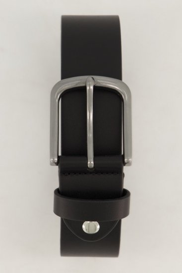 JP1880 839374 Riem in leerlook met metalen gesp Zwart - Accessoires - Accessoires voor heren