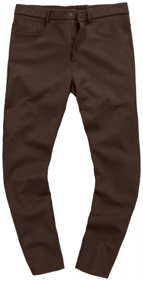 JP1880 New York Flexnamic Jersey broek met vijf zakken Donkerbruin - Pakken - Grote Maten Kostuum Heren