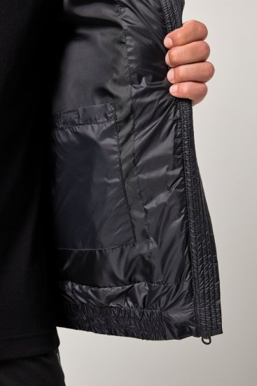 JAY-PI Lightly Quilted Jacket with a Hoodie Black - Jassen - Grote Maten Herenjassen