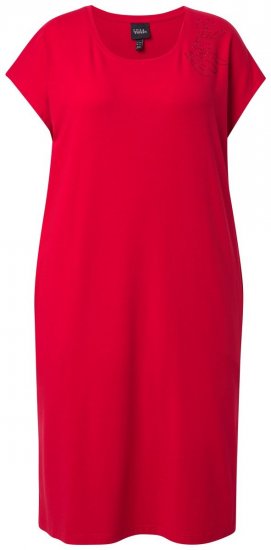 Ulla Popken 839896 Jersey jurk met strass Roze - Avondjurken - Avondjurken in grote maten