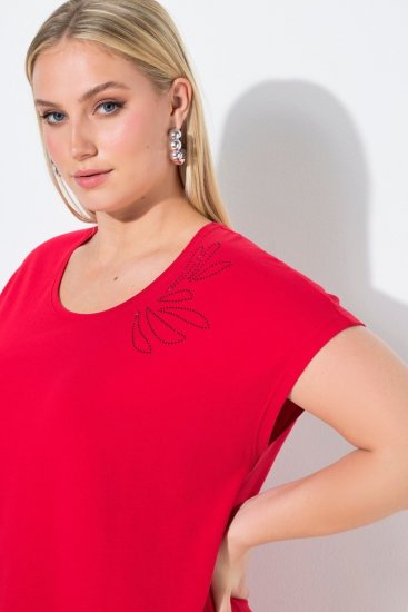 Ulla Popken 839896 Jersey jurk met strass Roze - Avondjurken - Avondjurken in grote maten