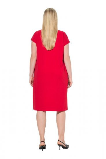 Ulla Popken 839896 Jersey jurk met strass Roze - Avondjurken - Avondjurken in grote maten