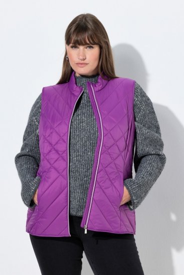 Ulla Popken 840047 Waterafstotend gewatteerd vest Lila - Bodywarmers - 