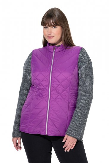Ulla Popken 840047 Waterafstotend gewatteerd vest Lila - Bodywarmers - 