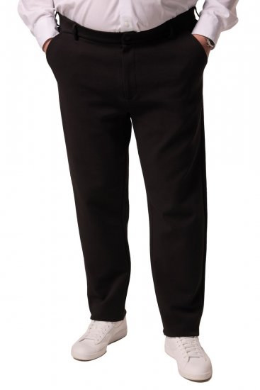 Men+ 207 Bilbao Flexlastic Jersey chino Zwart - Pakken - Grote Maten Kostuum Heren