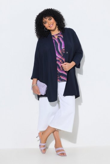 Ulla Popken 840210 Vest Donkerblauw - Vesten - Vesten in grote maten voor dames