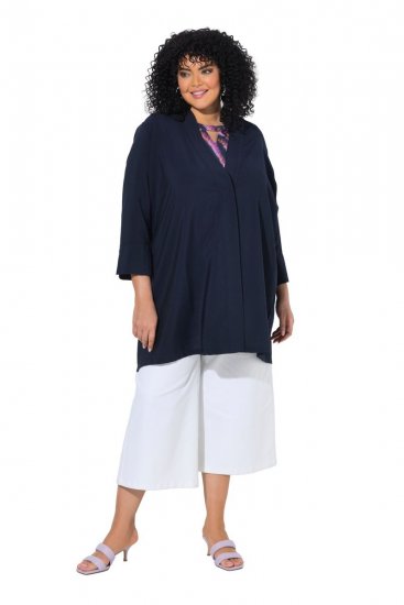 Ulla Popken 840210 Vest Donkerblauw - Vesten - Vesten in grote maten voor dames