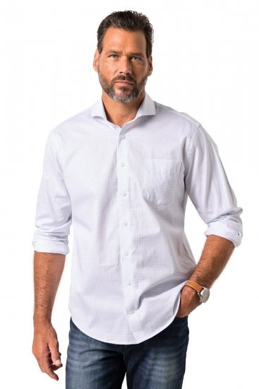JP1880 Business Shirt Long Sleeve Snow White - Overhemden - Overhemden Grote Maten Heren