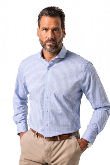 JP1880 Business Shirt Long Sleeve Ice Blue - Overhemden - Overhemden Grote Maten Heren