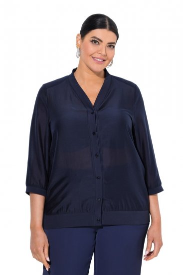 Ulla Popken 841127 Blouse Donkerblauw - Blouses - Grote maten blouses voor elke dag
