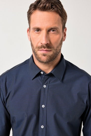 JP1880 Shirt Long Sleeve Kent Collar Navy - Overhemden - Overhemden Grote Maten Heren
