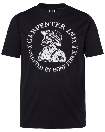 JP1880 T-Shirt Chest Print Bone Force Black - T-shirts - Grote Maten T-shirts Heren