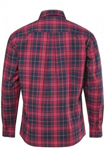 JP1880 Checked Shirt Long Sleeve Red - Overhemden - Overhemden Grote Maten Heren
