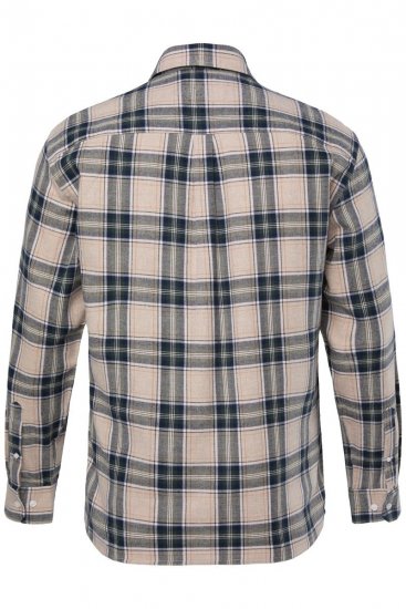 JP1880 Checked Flannel Shirt Long Sleeve Dark Dusty Pink - Overhemden - Overhemden Grote Maten Heren