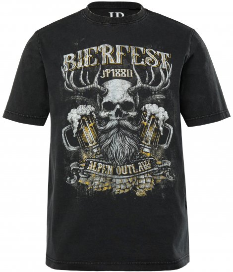 JP1880 Beer Festival Design Vintage Looking T-Shirt Black - T-shirts - Grote Maten T-shirts Heren
