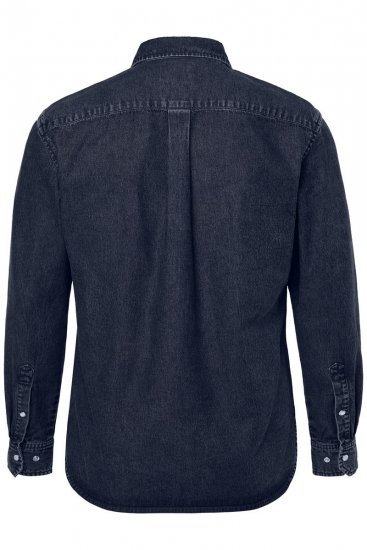 JP1880 Denim Shirt Flexnamic Long Sleeve Navy - Overhemden - Overhemden Grote Maten Heren