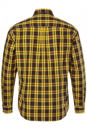 JP1880 Checked Shirt Long Sleeve Kent Collar Curry - Overhemden - Overhemden Grote Maten Heren