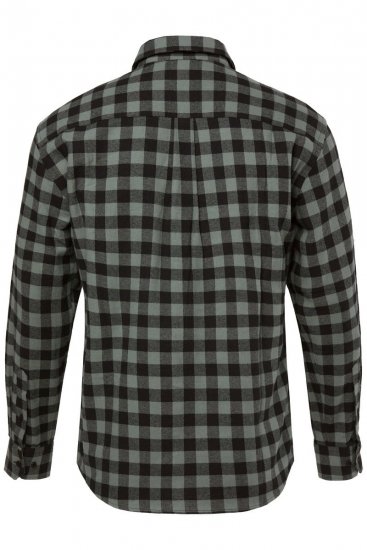 JP1880 Checked Flannel Shirt Long Sleeve Eucalyptus Green - Overhemden - Overhemden Grote Maten Heren