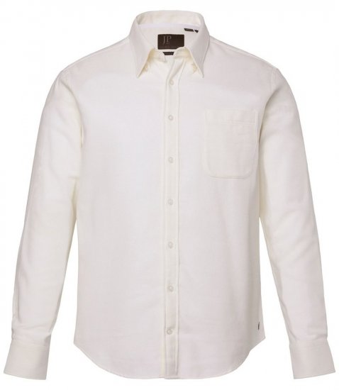 JP1880 Checked Flannel Shirt Long Sleeve Creamy White - Overhemden - Overhemden Grote Maten Heren