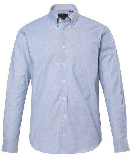 JP1880 Oxford Shirt Flexnamic Long Sleeve Ash Turquoise - Overhemden - Overhemden Grote Maten Heren