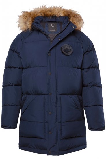 JP1880 841542 Parka licht en warm Marineblauw - Jassen - Grote Maten Herenjassen