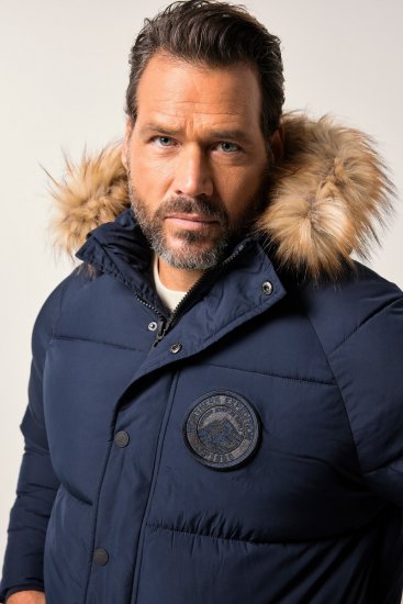 JP1880 841542 Parka licht en warm Marineblauw - Jassen - Grote Maten Herenjassen