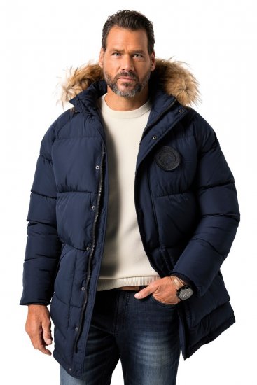 JP1880 841542 Parka licht en warm Marineblauw - Jassen - Grote Maten Herenjassen