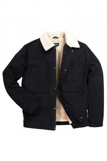 Men+ 545 Jack met teddykraag Zwart - Jassen - Grote Maten Herenjassen