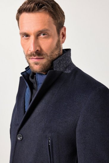 JP1880 Coat Flexnamic With Removable Insert Navy - Jassen - Grote Maten Herenjassen