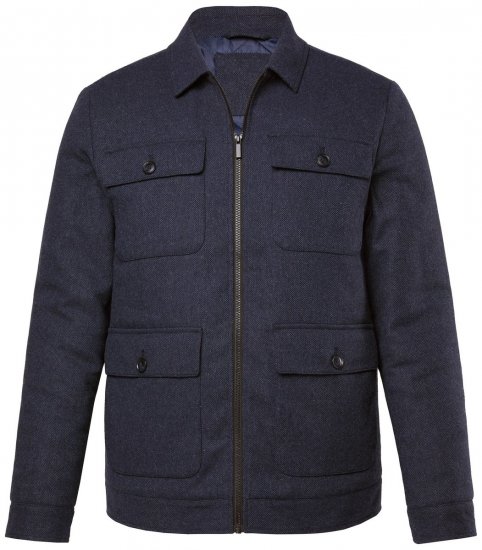 Boston Park 963 Jack van wolmix met rits Donkerblauw - Jassen - Grote Maten Herenjassen