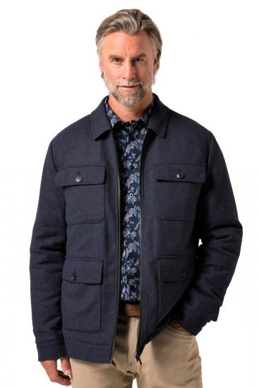 Boston Park 963 Jack van wolmix met rits Donkerblauw - Jassen - Grote Maten Herenjassen