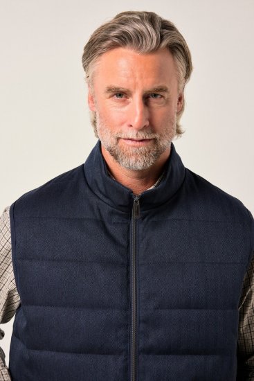 Boston Park 995 Tweekleurige gewatteerde bodywarmer Donkerblauw - Jassen - Grote Maten Herenjassen
