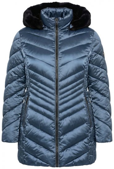 Ulla Popken 842013 Gewatteerd jack Denimblauw - Jassen - Damesjassen in grote maten