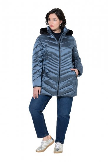 Ulla Popken 842013 Gewatteerd jack Denimblauw - Jassen - Damesjassen in grote maten