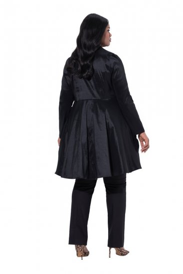 Ulla Popken 842028 Peplum blazer met plooien Zwart - Blazers - Blazers in grote maten voor dames
