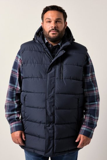 Men+ 433 Bodywarmer gewatteerd met capuchon Donkerblauw - Jassen - Grote Maten Herenjassen