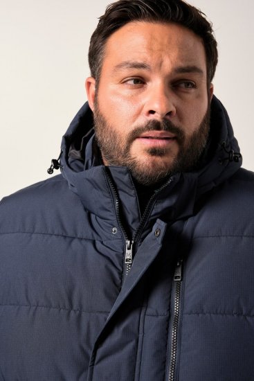Men+ 433 Bodywarmer gewatteerd met capuchon Donkerblauw - Jassen - Grote Maten Herenjassen