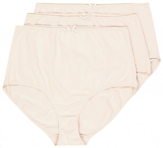Ulla Popken 842435 Slips met hoge taille 3-pack Beige - Slips - 