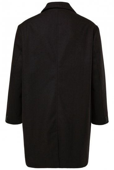Men+ 482 Waterafstotende mantel met wollook Zwart - Jassen - Grote Maten Herenjassen