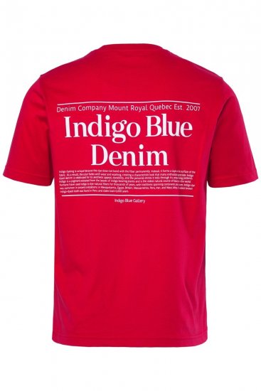 Men+ 500 T-shirt Indigo Blue Denim Donkerrood - T-shirts - Grote Maten T-shirts Heren