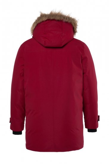 Men+ 619 Functionele parka met capuchon van imitatiebont Wijnrood - Jassen - Grote Maten Herenjassen