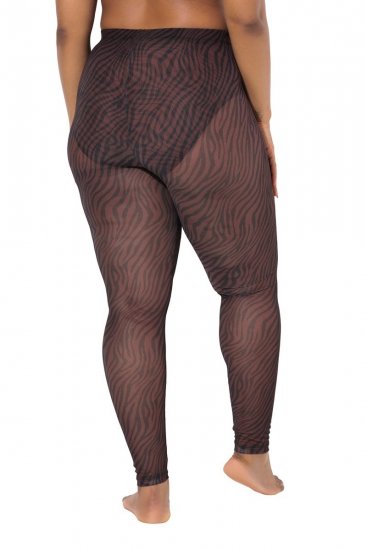 Ulla Popken 842879 Panty legging met dierenprint Donkerbruin - Panty's & sokken - 
