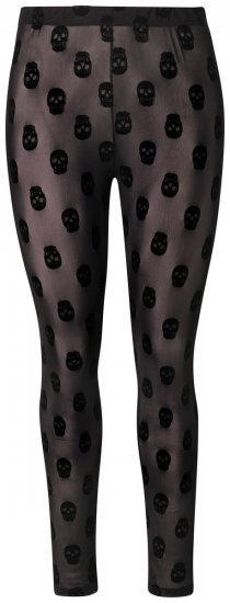 Ulla Popken 842886 Bedrukte panty legging Zwart - Panty's & sokken - 