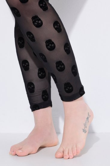 Ulla Popken 842886 Bedrukte panty legging Zwart - Panty's & sokken - 