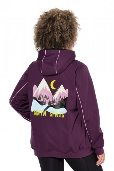 Ulla Popken 843186 Waterafstotende softshell jas met reflectoren Wijnrood - Jassen - Damesjassen in grote maten