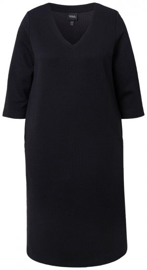 Ulla Popken 843326 Sweatjurk met driekwartmouwen Zwart - Sweatjurken - 