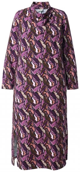 Ulla Popken 843358 Bedrukte sweatjurk Pruim - Sweatjurken - 