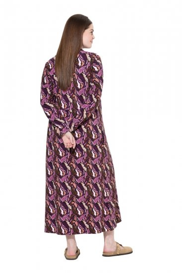 Ulla Popken 843358 Bedrukte sweatjurk Pruim - Sweatjurken - 